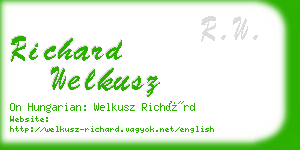 richard welkusz business card